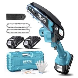 Mini Electric Chainsaw Battery Operated Portable Wood Cutting Trimming Pruning